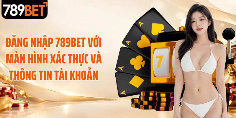 Đăng nhập 789BET với màn hình xác thực và thông tin tài khoản